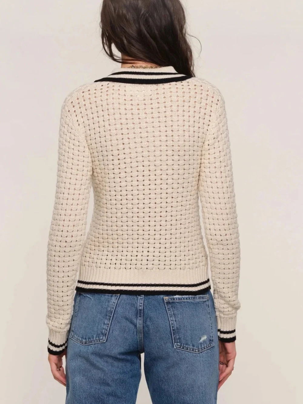 Heartloom Womens Sz Large Posey Cardi Cardigan Sweater Beige Black Marble Button